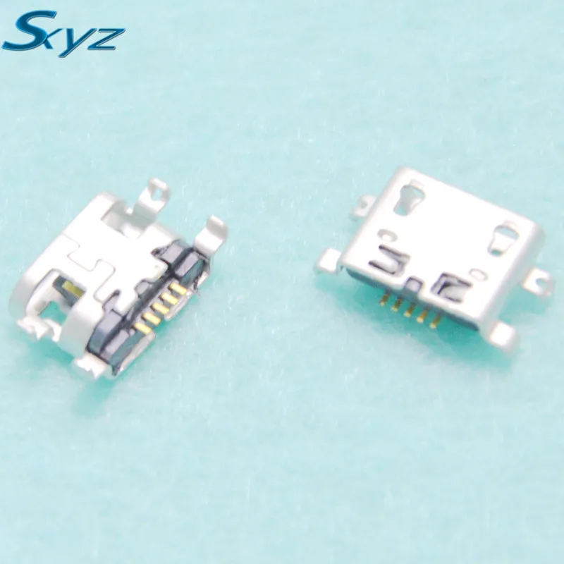 100 шт. Micro USB 5pin B разъем типа плоский рот Jack 0.8 для зарядки мобильного телефона