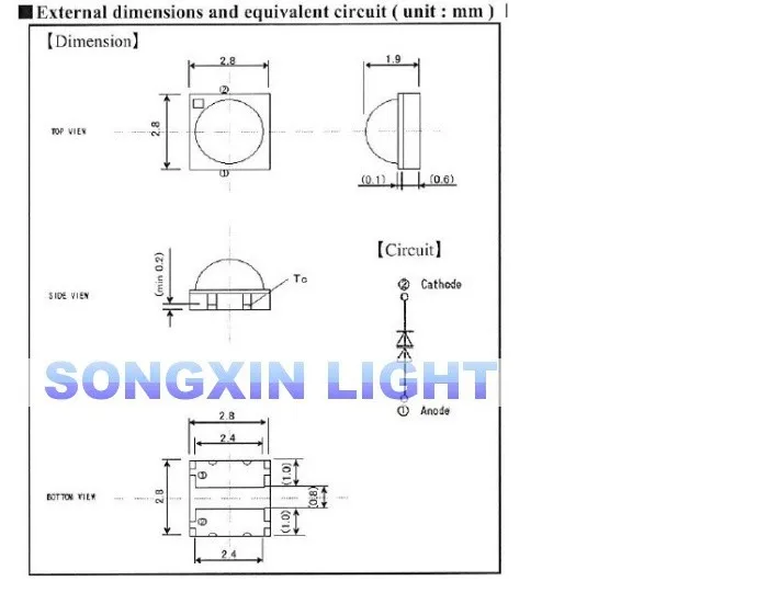 Светодиодная подсветка светодиодная 0 5 Вт 3 в 2828 холодный белый свет 43LM GM2BC2ZF2GCM