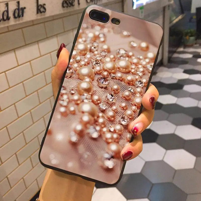 Чехол для телефона iphone 8plus Золотой Розовый Блестящий Мягкий силиконовый чехол 8 7
