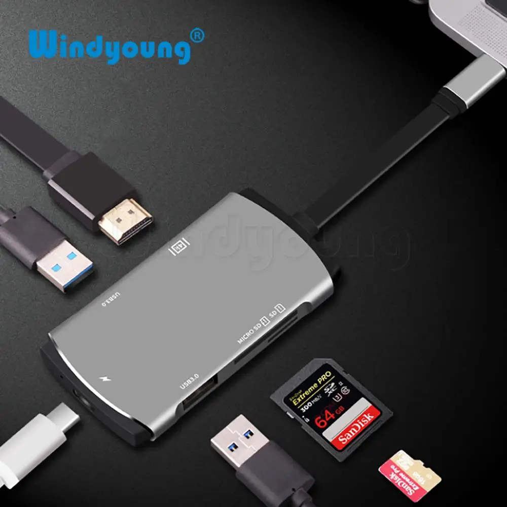 USB C Hub to HDMI USB 3,0 кардридер адаптер Поддержка Dex Mode для Samsung S8 S9 S10 с PD для Macbook Pro/Air 2018 Тип C Hub от AliExpress RU&CIS NEW