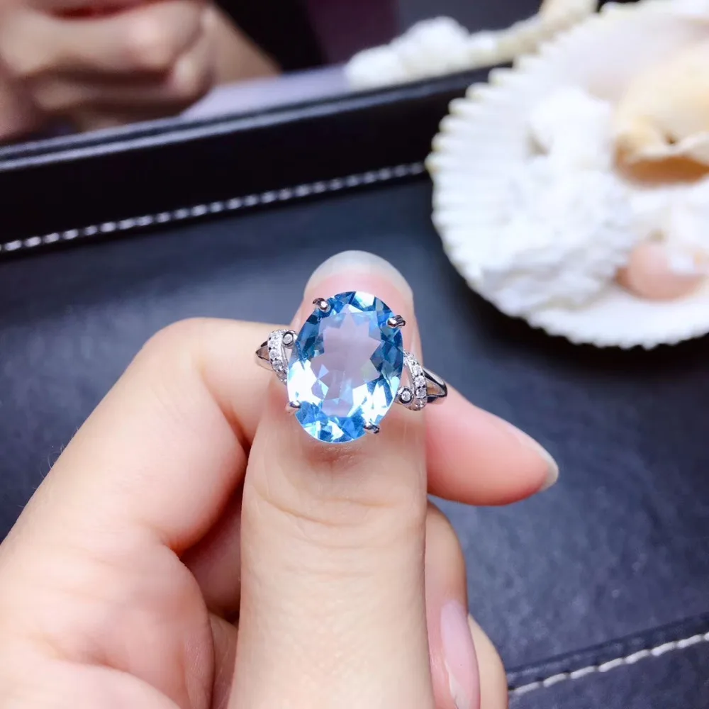 Роскошные Ювелирные наборы из натурального голубого топаза кольцо и