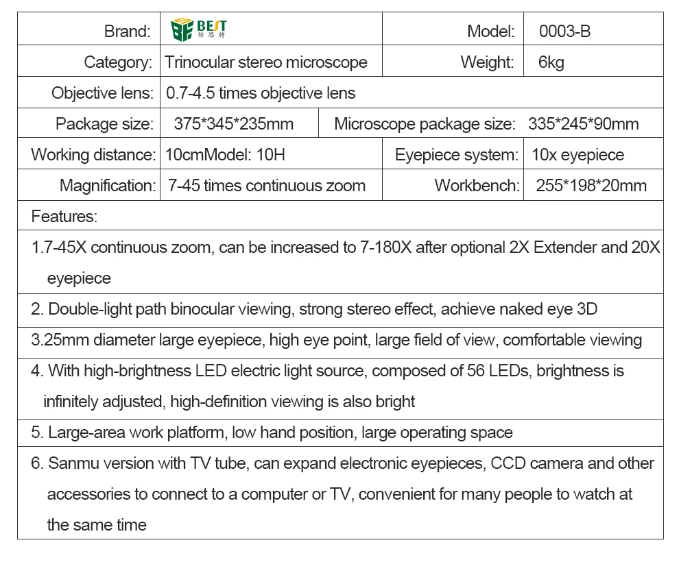 Lcd непрерывный зум Тринокулярный Стерео микроскоп HD VGA камера большой верстак телефон ремонт паяльные инструменты 0003-B