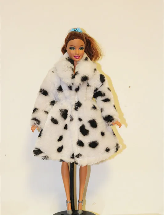 High Quality Fashion Handmade Clothes Dresses Grows Outfit Dairy cow pattern Flannel coat for Barbie Doll dress girls best gift | Игрушки и