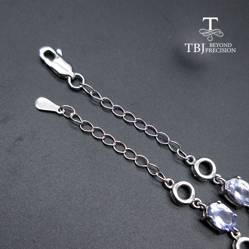 TBJ новый летний стиль натуральный драгоценный камень браслет с танзанитом