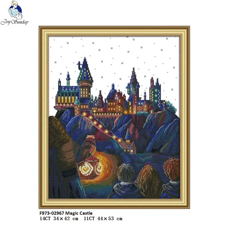 Joy Sunday волшебный замок Счетный крест DMC ручной работы DIY 11CT 14CT Набор для вышивки крестом NKF вышивка с фабрики