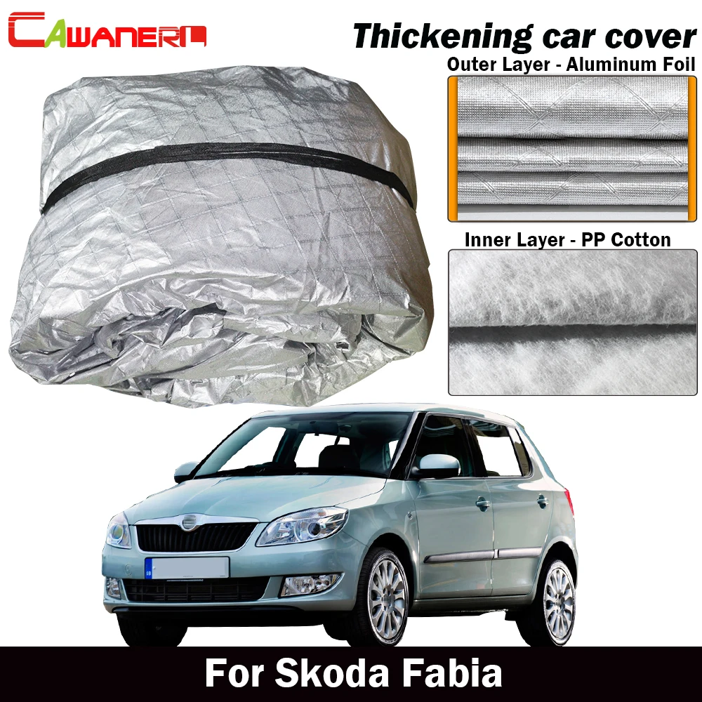 

Чехол Cawanerl для автомобиля, водонепроницаемый, из хлопка, с защитой от солнца, дождя, града, снега, для Skoda Rapid, седана, хэтчбека