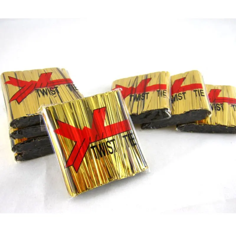 800 шт./упак. 8 см металлические плетеные Галстуки для торта хлеба леденцов конфет
