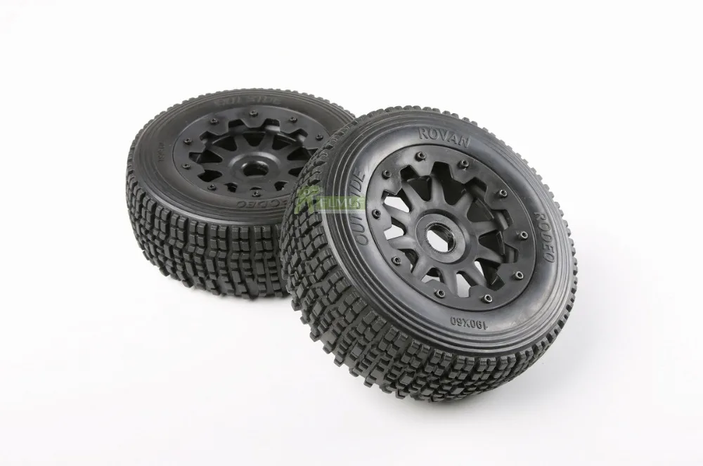 Переднее колесо шины X 2 шт (в сборе) подходит для 1/5 HPI Rovan km BAJA 5SC Rc