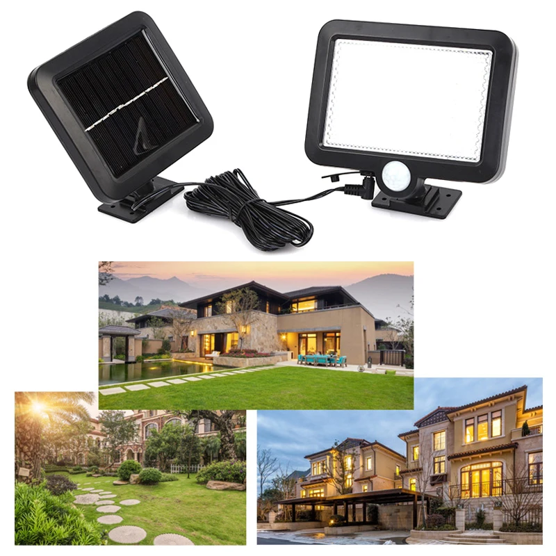 56 светодиодный светильник на солнечной батарее с датчиком движения наружный