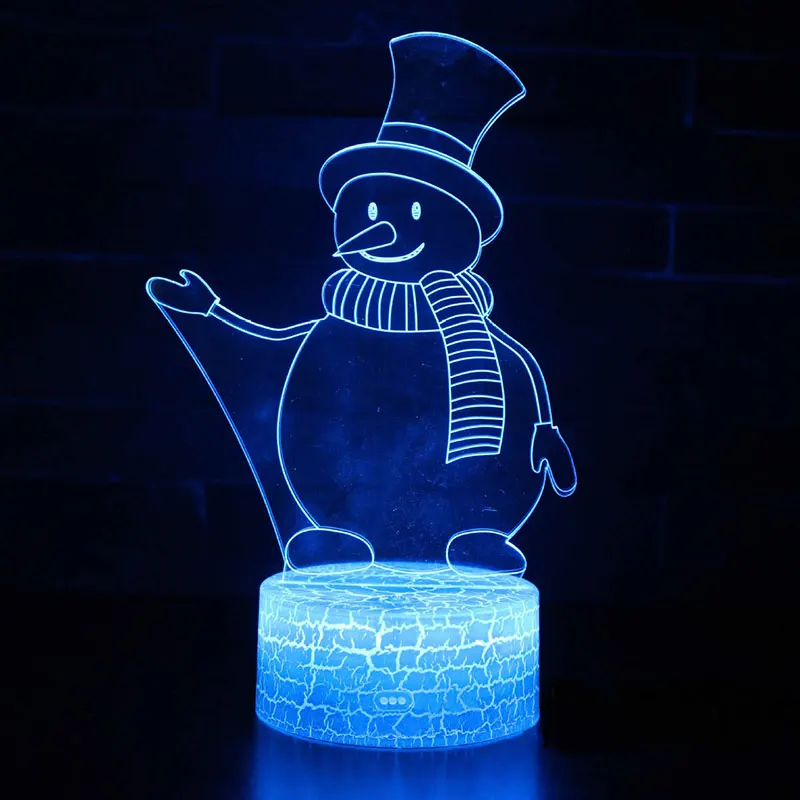 

Snowman 3 theme 3D Lamp LED night light 7 Color Change Touch Mood Lamp Christmas present Dropshippping