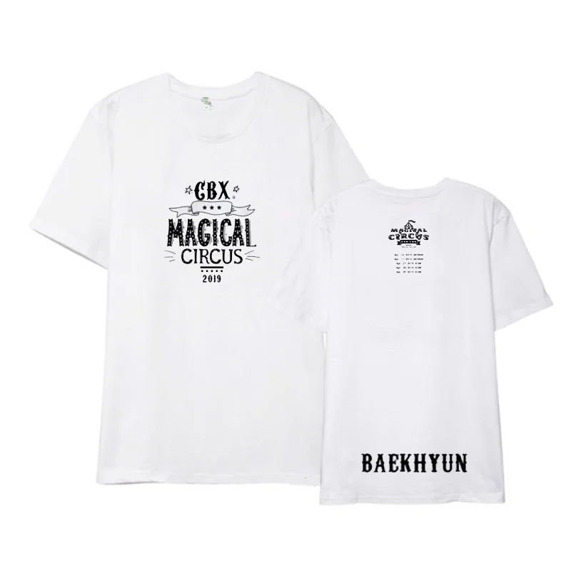 Harajuku EXO летняя футболка Женская Повседневная с коротким рукавом женская одежда
