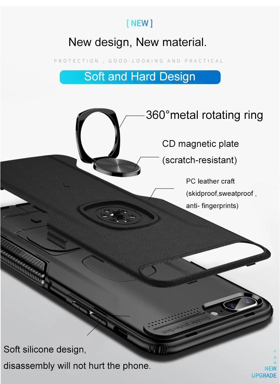 Чехол для телефона Xiaomi Mi 8 Pocophone F1 Redmi 6 Pro Note 4X PC и TPU противоударный
