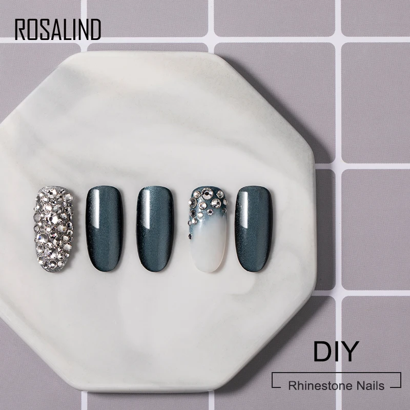 ROSALIND 2 в 1 верхнее покрытие клей горный хрусталь гель для ногтей 5 мл Лак все