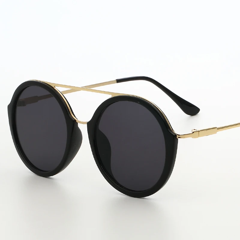 2017 круглое зеркало Солнцезащитные очки для женщин Для из металла Рамки Брендовая