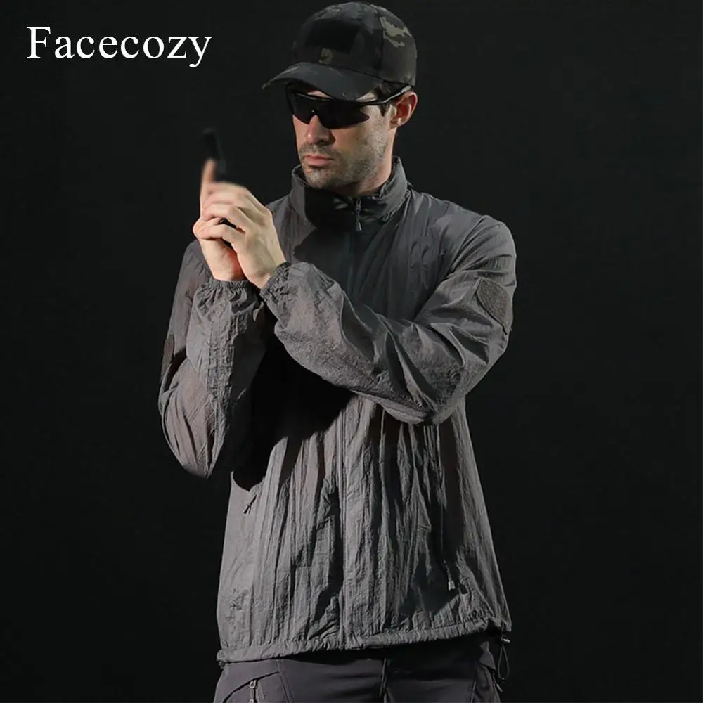 Facecozy Мужская Тактическая Военная охотничья куртка летняя дышащая мужская с
