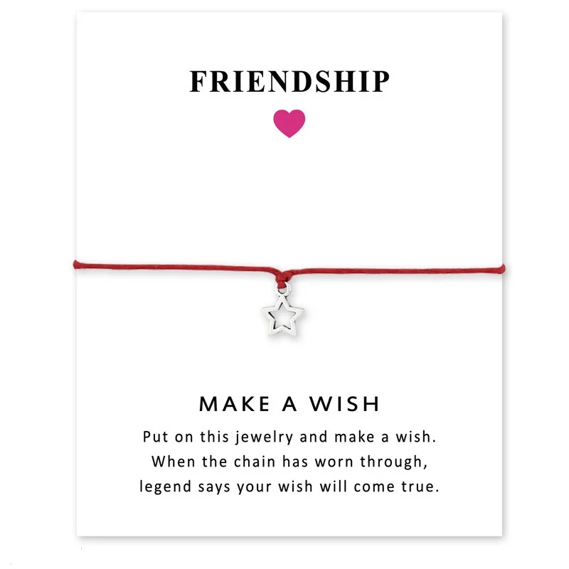 Wish Card полый Звездный браслет для женщин ювелирные изделия дружбы очаровательный