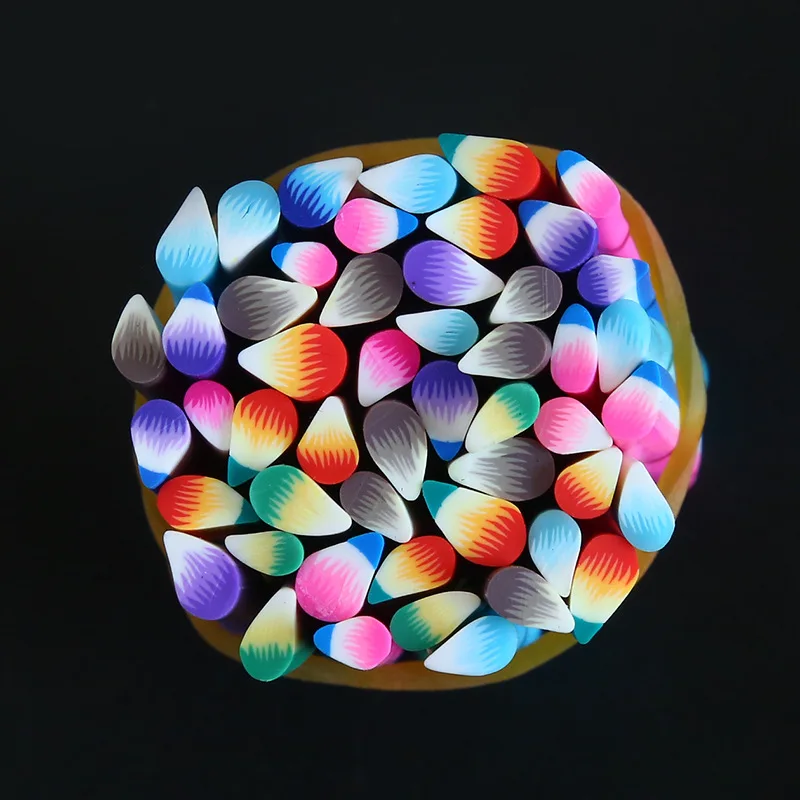 Water Droplets-50pcs LF 50 шт. 3D ногти искусство советы Fimo цветок перо фимо-трости Стержни Полимерная глина нарезать на ломтики для поставки слаймов стикер Diy - Цвет: Water Droplets-50pcs