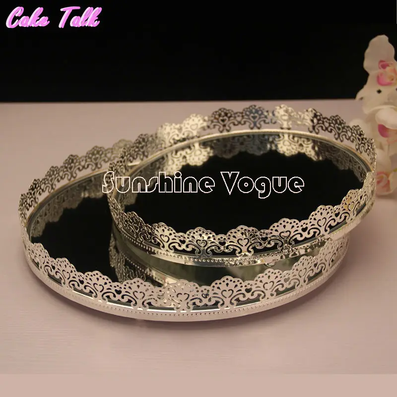 Серебристая металлическая тарелка для торта лоток 10 ''/12'' подставка