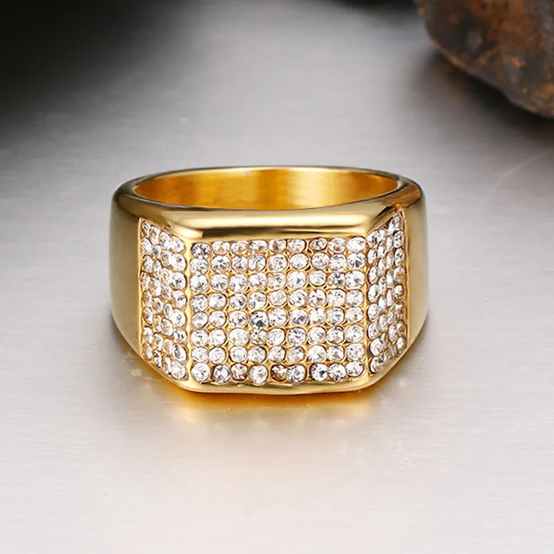 Кольца Vnox Bling Full AAA CZ с камнями для женщин и мужчин большие массивные женские
