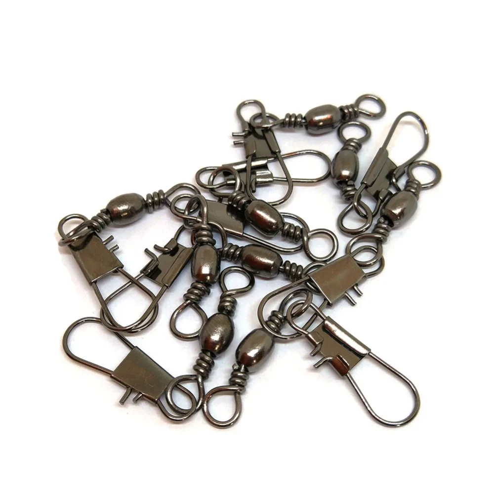 500pcs/Lot fishing barrel swivels with interlock snaps connector tackle F1003 size #5/0 to #16 | Спорт и развлечения