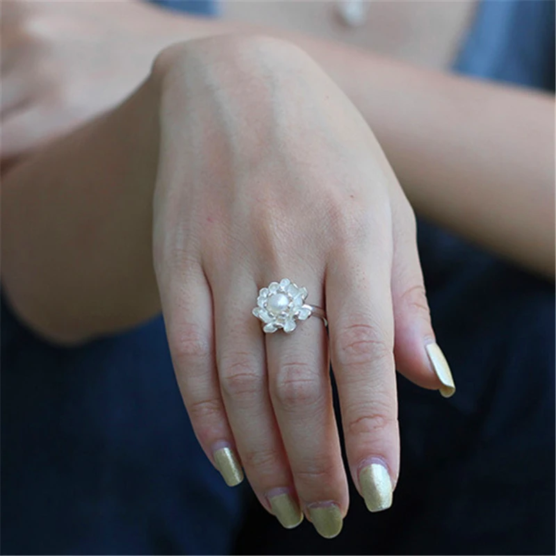 Lotus Fun реальные стерлингового серебра 925 натуральный жемчуг ручной работы