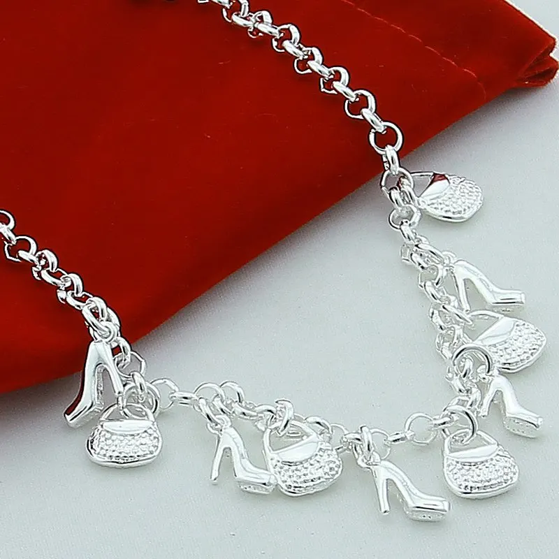 Бесплатная доставка новые мода ювелирные изделия посеребренные цепи шарм