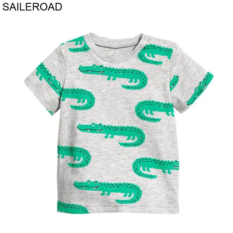 2707 same picture SAILEROAD 2-7 Т Мультфильм Животных Тигр Детские Дети Мальчик Футболка С Коротким Рукавом для Моды Лето Дети Мальчики Девочки Топы Тис Одежда - Цвет: 2707 same picture