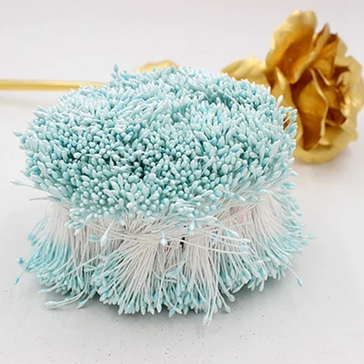 light blue 900 шт/партия случайные смешанные Двойные головки DIY искусственный мини жемчужный цветок тычинки с пестиком 1 мм цветочные тычинки для украшения свадьбы DIY - Цвет: light blue