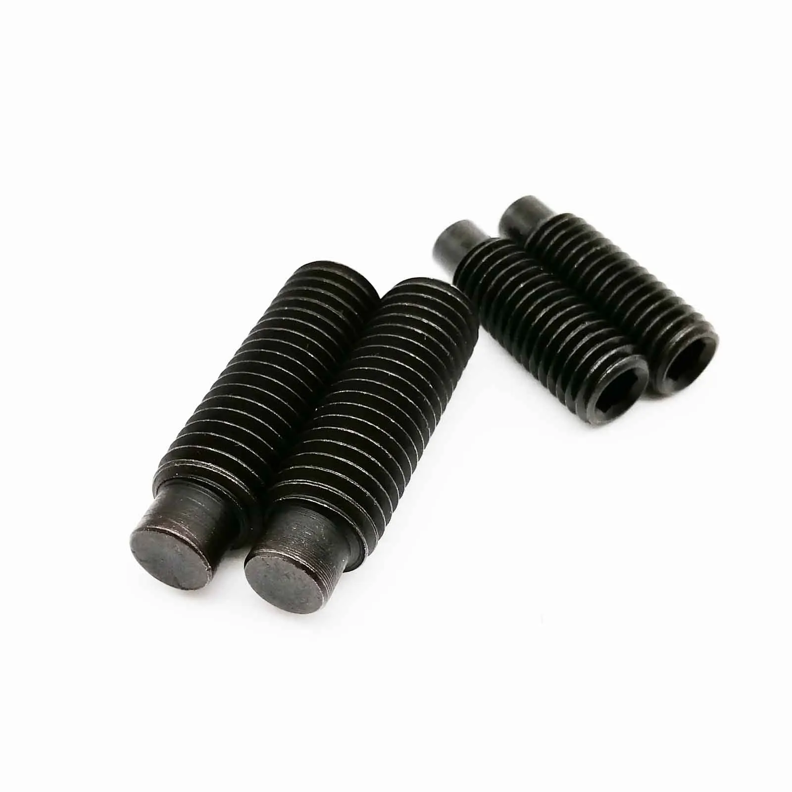 Grade 12.9 steel 50X M2.5 M3 M4 M5M6 DIN915 304 Нержавеющая сталь Черный класс 12,9 Набор шестигранных головок винт с собачьей точкой Grub выпуклый торцевой болт - Цвет: Grade 12.9 steel