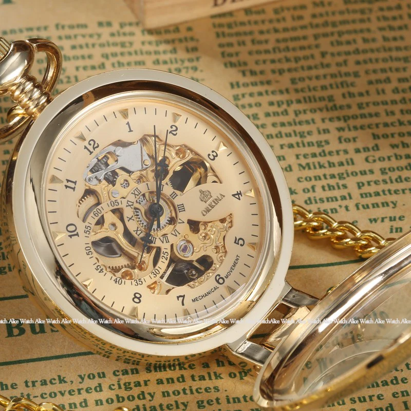 Mechanical Steampunk Pocket Watch  Mens Roman Arabic Numberal Pocket Fob Watches Luxury Brand Golden Chain Relogio De Bolso 2020