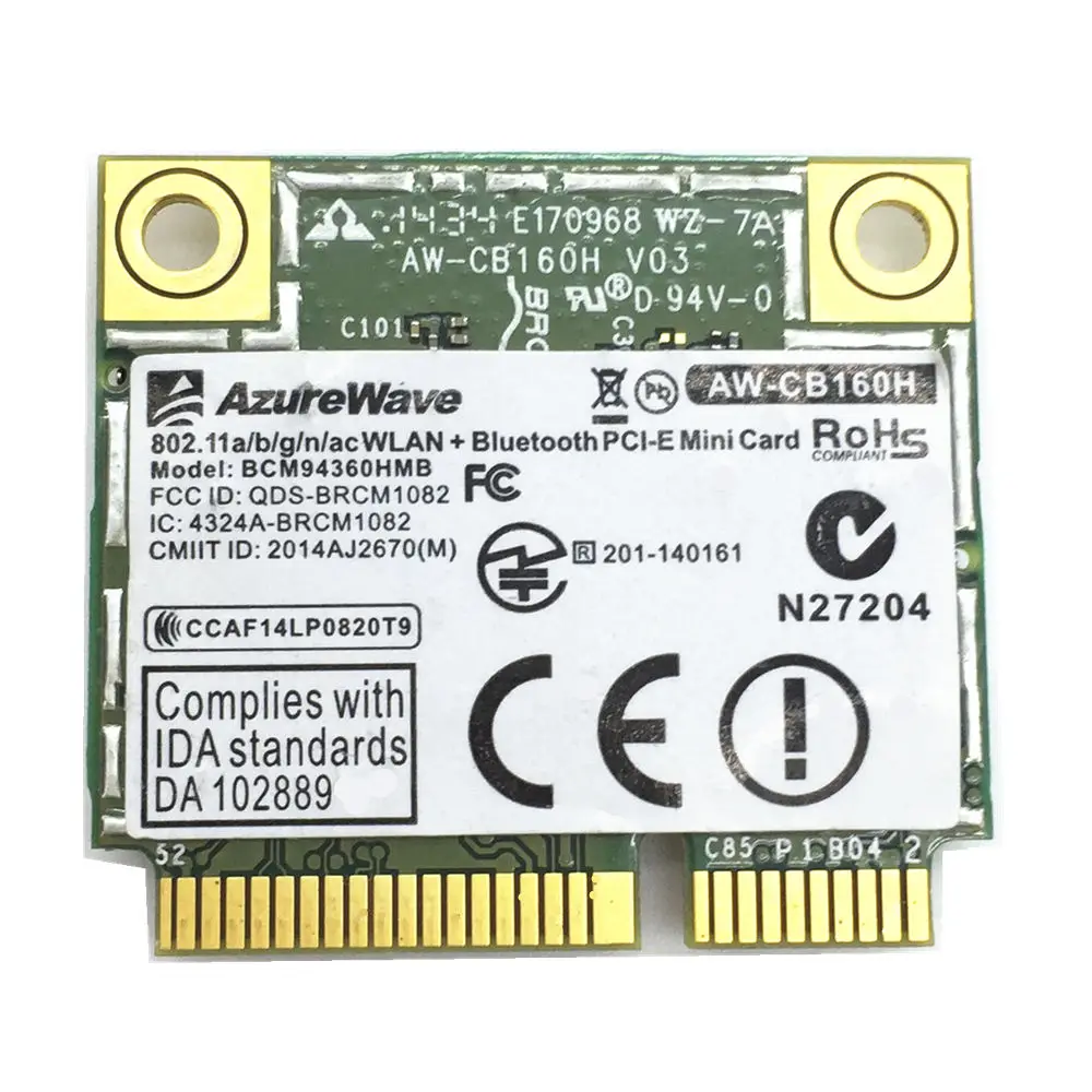 Для смартфона 802 11 abgn/11ac WiFi Поддержка Bluetooth 4 0 Broadcom BCM94360HMB 1300 Мбит/с Mini PCI E Card|retina|retina