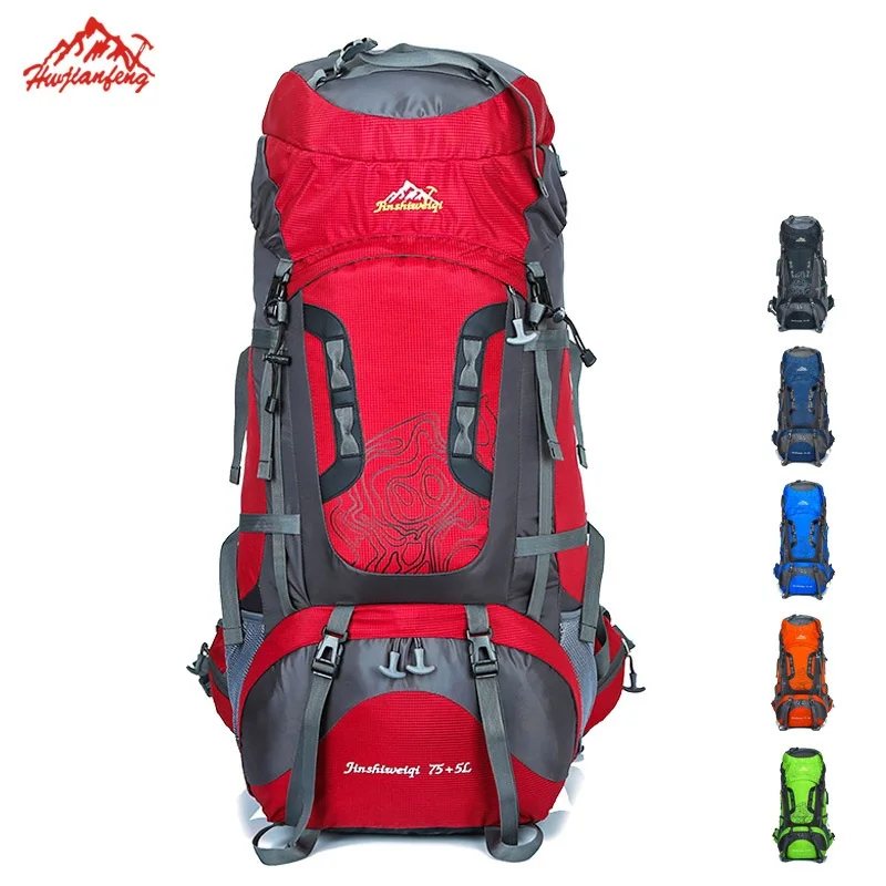 Kopen Nieuwe Professionele 80L Bergbeklimmen Tas Outdoor Klimmen Camping Rugzak Grote Capaciteit Mode Fietsen Rugzakken Met Stand