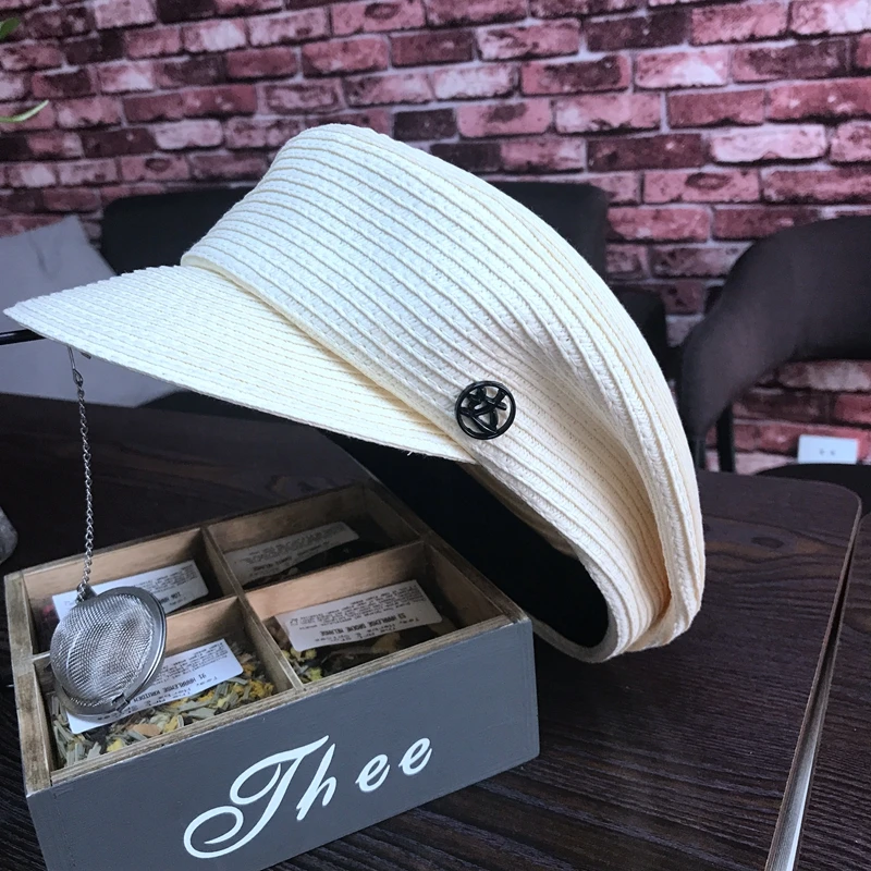 Восьмиугольная кепка для женщин на весну и лето модная с изогнутыми кармашками