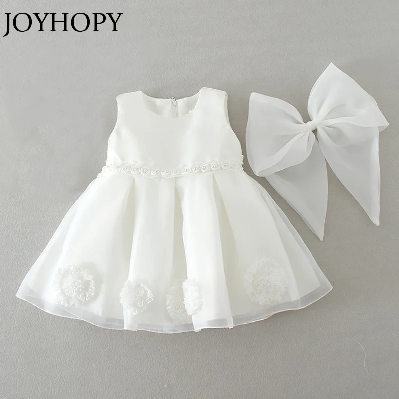 JOYHOPY платье с цветочным узором для девочек детские нарядные платья на свадьбу Детские вечерние бальные платья белые детские платья Одежда для девочек От 0 до 12 лет