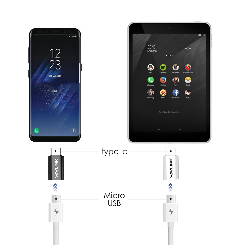 Wavlink USB C к Micro OTG адаптер конвертировать разъем зарядки синхронизации данных для