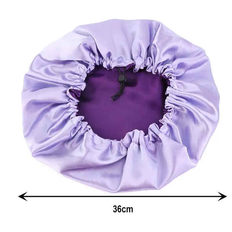12PCS 7 Colors Sleeping Hat Night Sleep Cap Hair Care Satin Bonnet Caps Night Cap For Women Men Unisex Cap Beanies Random Color