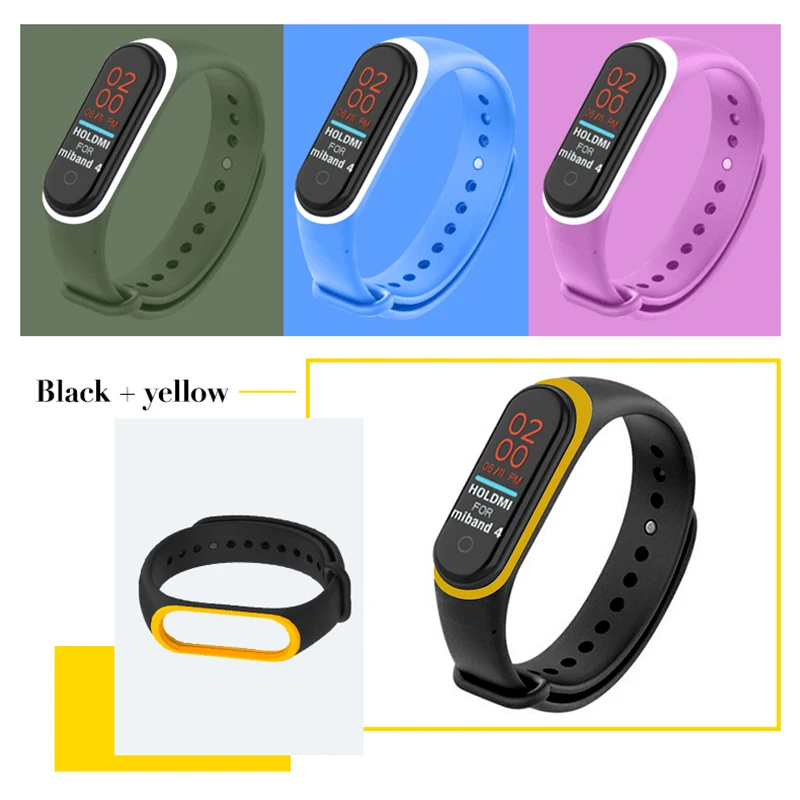 Цветной силиконовый ремешок на запястье для mi band 4 для Xiaomi mi Band 4 браслет mi band 4 аксессуары для ремешка