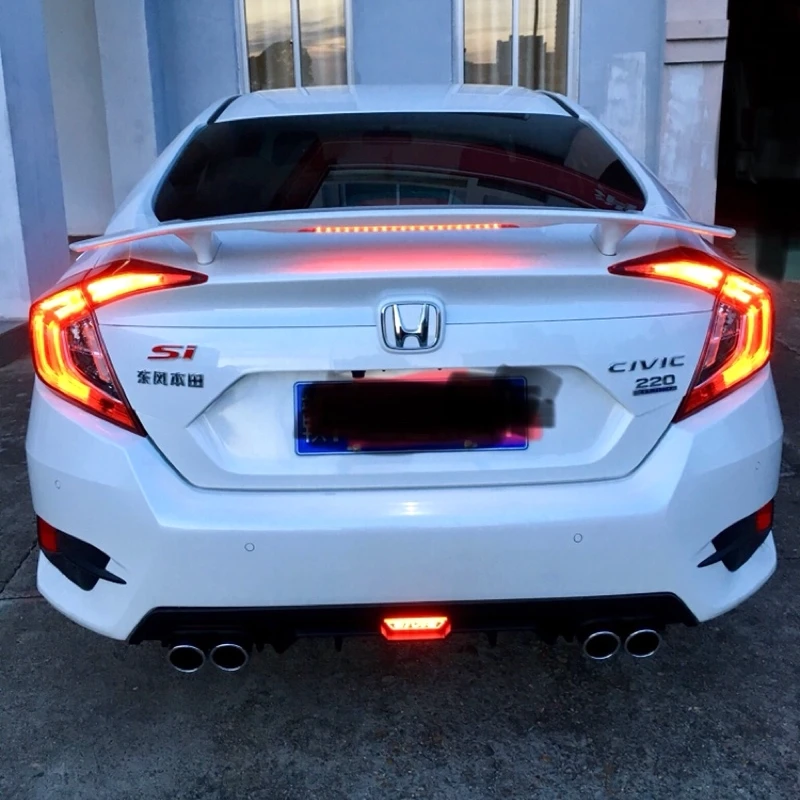 For Honda Civic 10th- Rear Trunk Spoiler High Quality ABS Material Primer Color Car Tail Wing Decoration