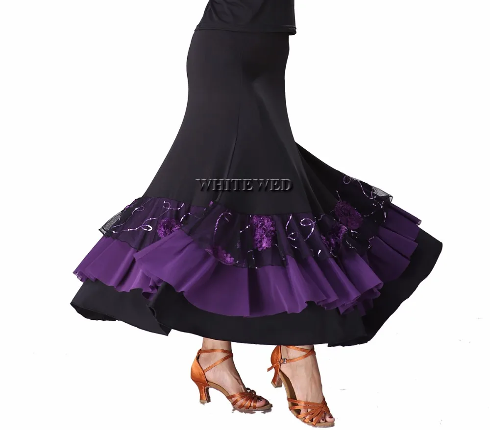 Women's Smooth Ballroom Practice Dance Costumes Skirts Floral Waltz Foxtrot Latin Flamenco Party Square Dancing | Тематическая