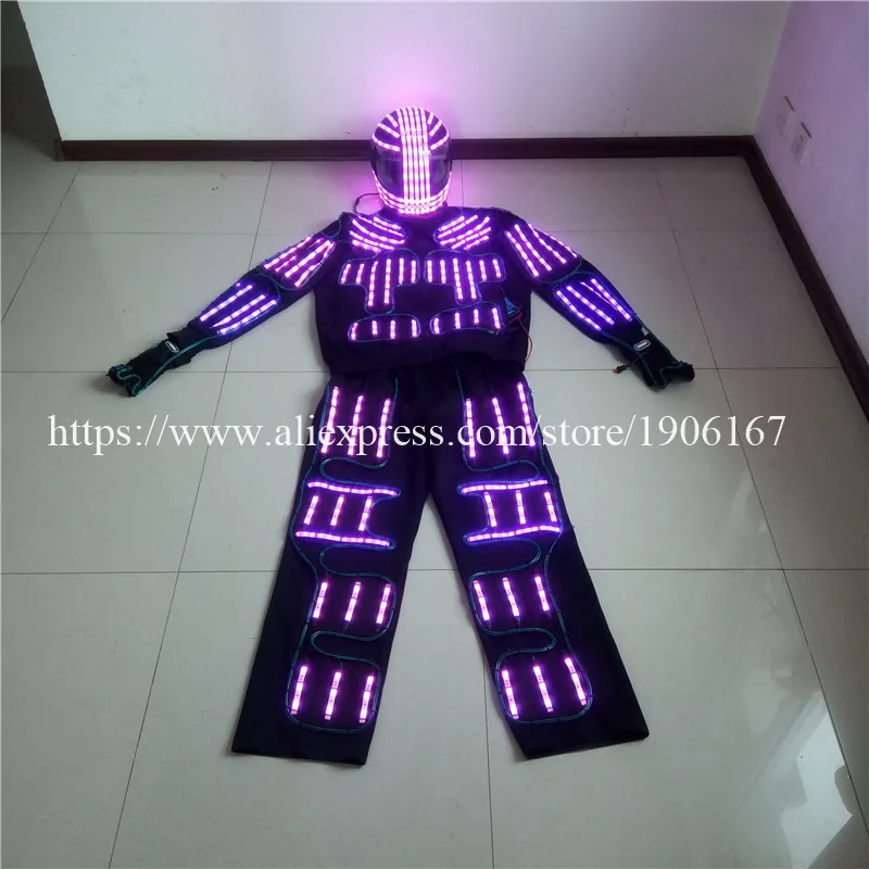RGB LED костюм одежда el проволочные костюмы светодиодные роботов Давида с