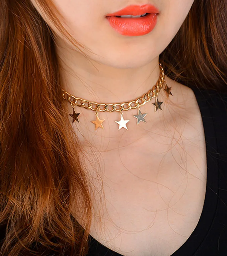KingDeng Choker Ожерелье Подвески Золото Женщины Романтическая Роскошь Геометрическая