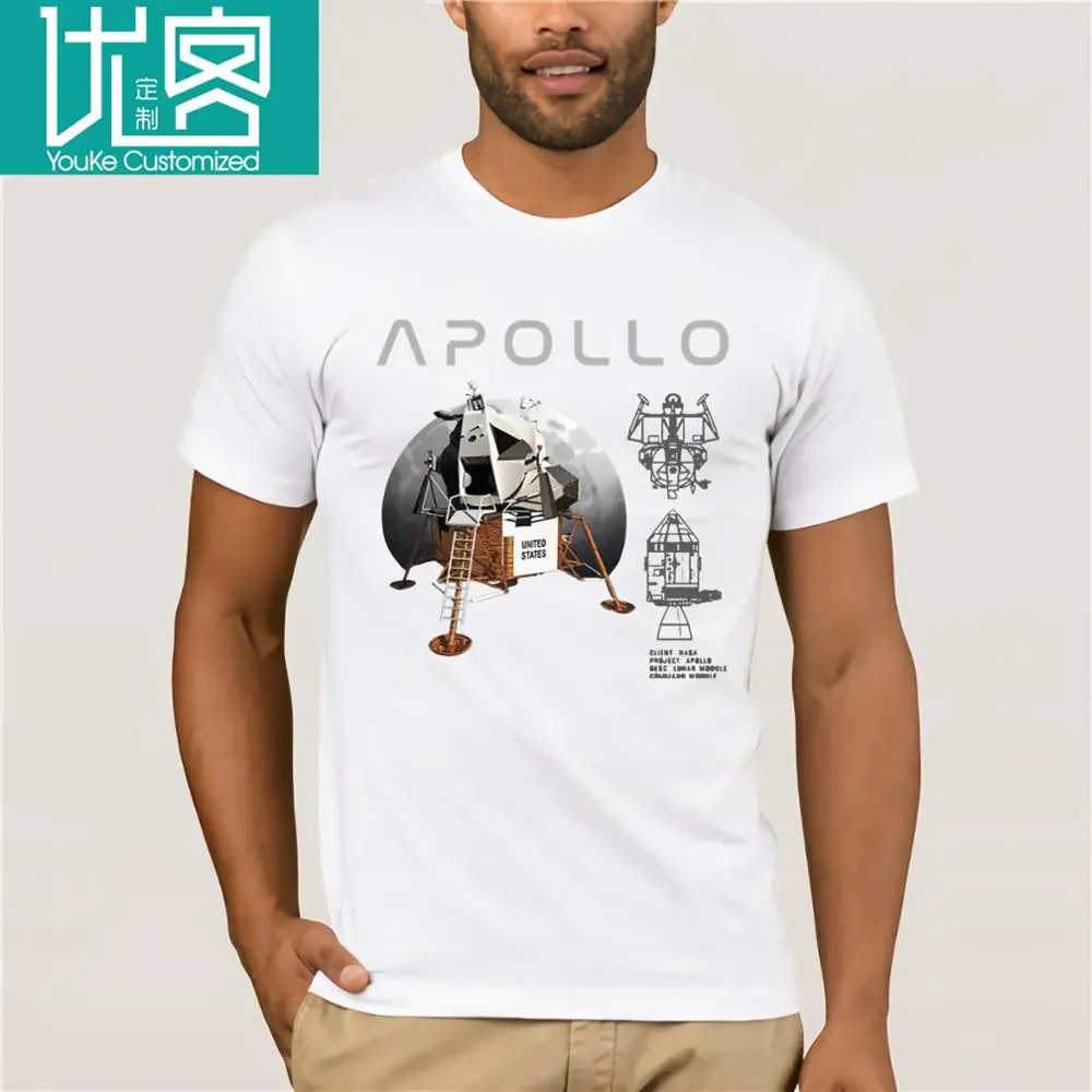 Модная футболка Apollo Lunar Module And Lander повседневные футболки зеленого цвета 2019 |