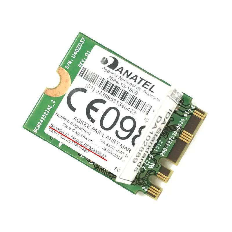 DW1560 BCM94352Z 06XRYC 802.11ac NGFF M2 867 Мбит/с BCM94352 BT4.0 WiFi беспроводная карта сетевая wifi 2 4G/5