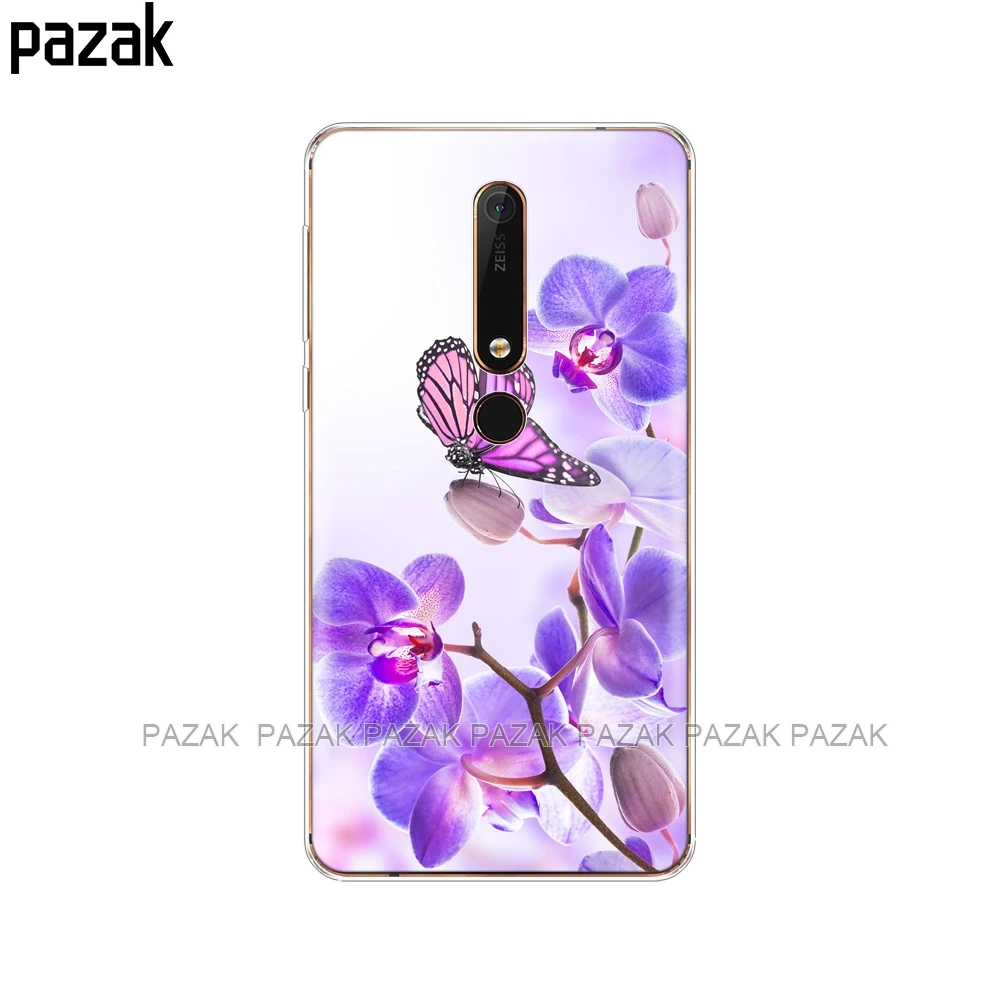Силиконовый чехол для Nokia 2 5 3 6 7 8 9 2017 nokia 2018 1 плюс x5 x6 Мягкий ТПУ бабочка цветок