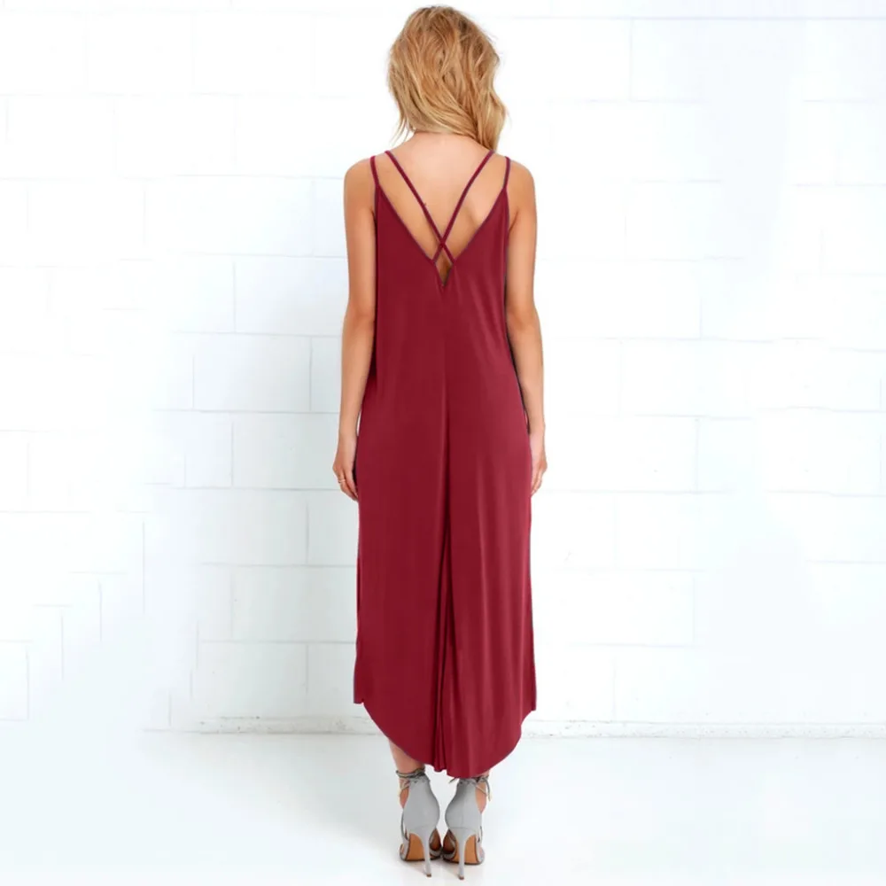 Женское летнее Boho Длинное Макси С АСИММЕТРИЧНЫМ ПОДОЛОМ Вечернее свободное