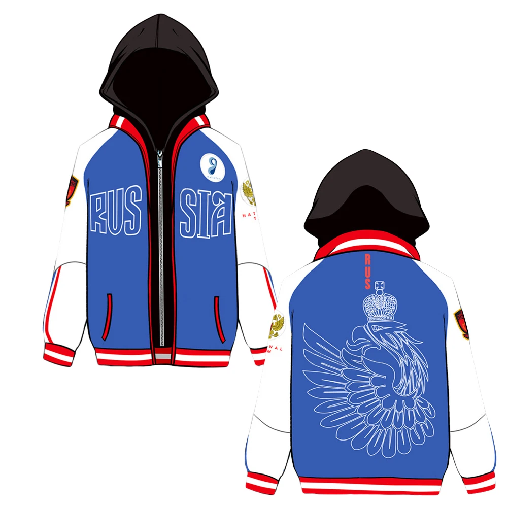 Brdwn YURI! На ICE унисекс Victor Nikiforov Yuri Plisetsky Косплей Костюм Толстовка повседневное