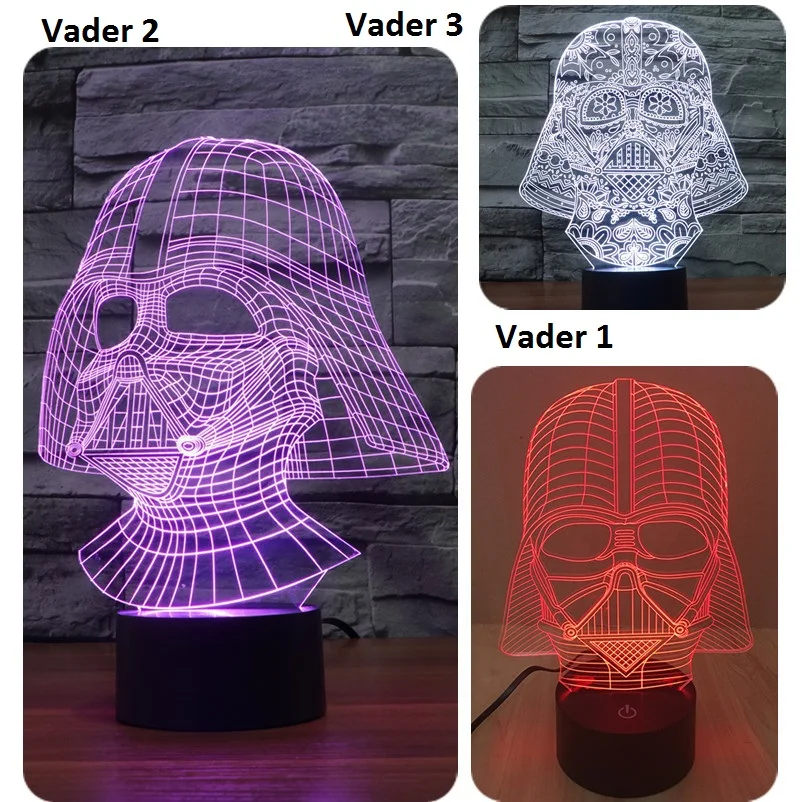 7 цветов светодиодный ночник лампада Дарт Вейдер Star Wars 3D Tocco di Luce usb света да tavolo