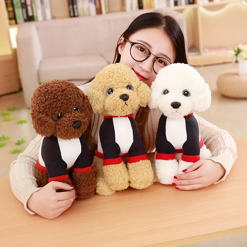 Candice guo! Милая плюшевая игрушка милая мультяшная собака шарф футболка бант Тедди