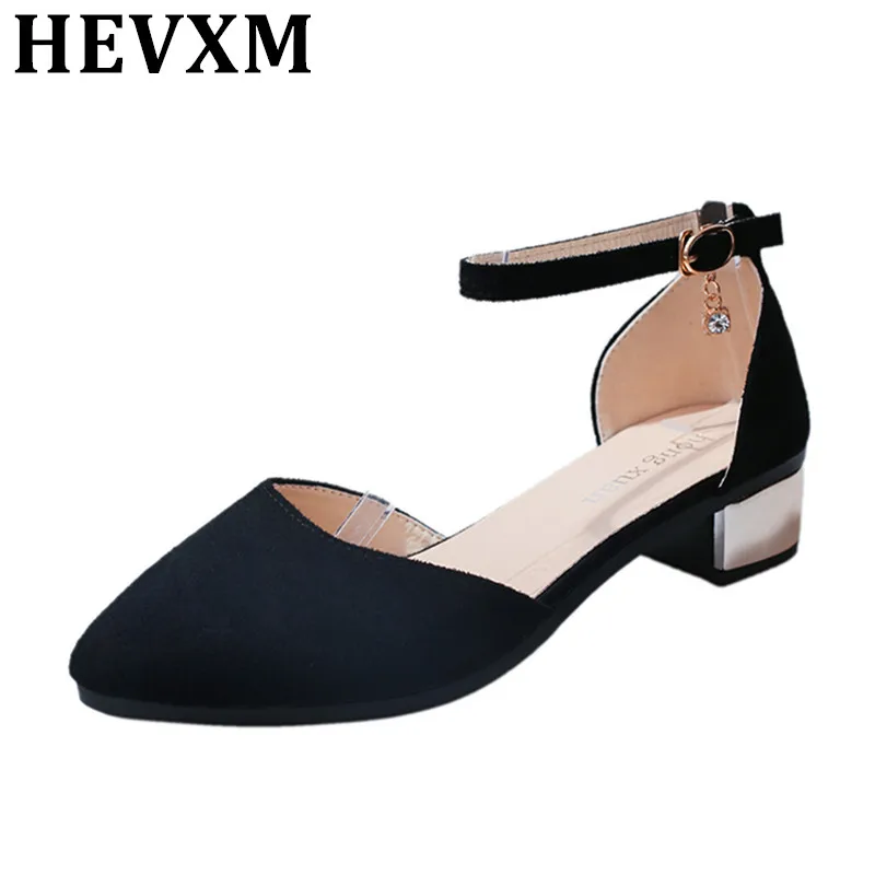 Hevxm/Модные женские 3 см новые туфли на высоком каблуке толщиной с острым закрытым