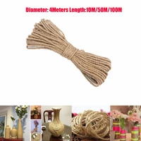 4mm natural hessian jute twine rope burlap ribbon for diy rustic wedding christmas party decoration accessories